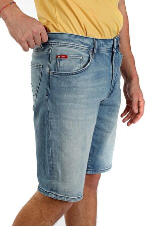 Lee Cooper Regular Fit Erkek Denim Şort 242 LCM 121068 ELYO KAI LIGHT ISLAN