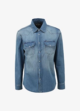 Lee Cooper Slim Fit Erkek Denim Gömlek 242 LCM 141002 WOLKER MELORA DB LIG