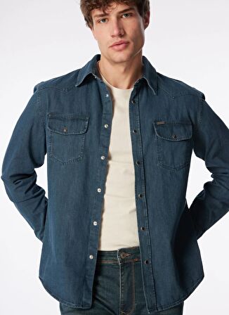 Lee Cooper Slim Fit Erkek Denim Gömlek 242 LCM 141005 WOLKER 2 DENIM
