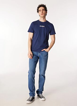 Lee Cooper Yuvarlak Yaka Lacivert Erkek T-Shirt 242 LCM 242012 EWARD A.LACİVERT