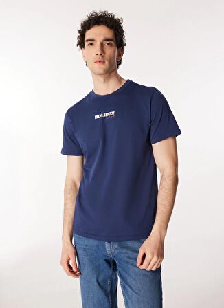 Lee Cooper Yuvarlak Yaka Lacivert Erkek T-Shirt 242 LCM 242012 EWARD A.LACİVERT