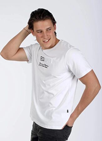 Lee Cooper Yuvarlak Yaka Beyaz Erkek T-Shirt 242 LCM 242013 DESAV BEYAZ