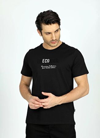 Lee Cooper Yuvarlak Yaka Siyah Erkek T-Shirt 242 LCM 242013 DESAV SİYAH