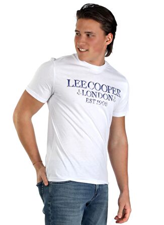 Lee Cooper Yuvarlak Yaka Beyaz Erkek T-Shirt 242 LCM 242016 CADOR BEYAZ