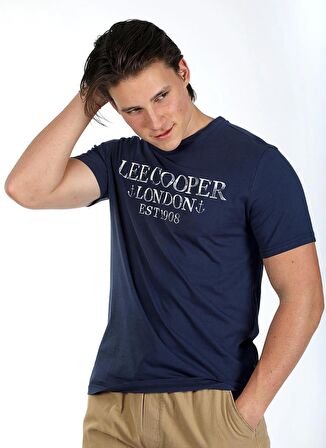 Lee Cooper Yuvarlak Yaka Lacivert Erkek T-Shirt 242 LCM 242016 CADOR LACİVERT
