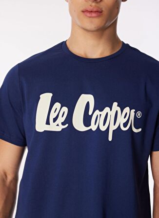 Lee Cooper Yuvarlak Yaka Lacivert Erkek T-Shirt 242 LCM 242017 LONDONLOGO LACİVERT