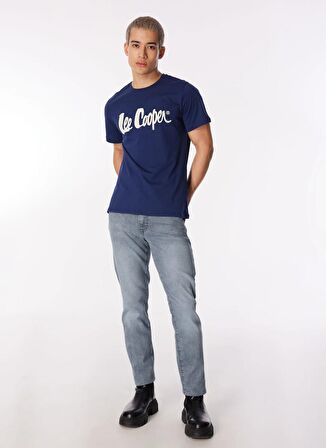 Lee Cooper Yuvarlak Yaka Lacivert Erkek T-Shirt 242 LCM 242017 LONDONLOGO LACİVERT