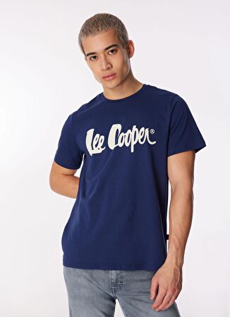 Lee Cooper Yuvarlak Yaka Lacivert Erkek T-Shirt 242 LCM 242017 LONDONLOGO LACİVERT