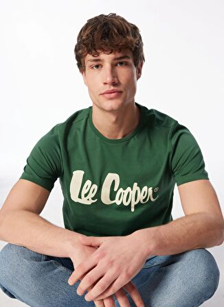 Lee Cooper Yuvarlak Yaka Yeşil Erkek T-Shirt 242 LCM 242017 LONDONLOGO YEŞİL