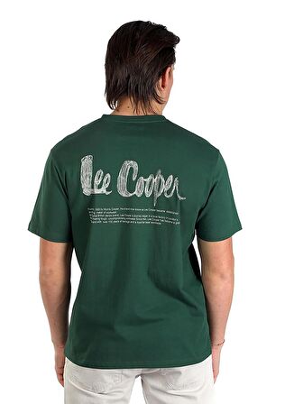 Lee Cooper Yuvarlak Yaka Yeşil Erkek T-Shirt 242 LCM 242020 ARTAUD ZÜMRÜT YEŞİLİ