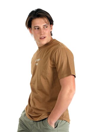 Lee Cooper Yuvarlak Yaka Taba Erkek T-Shirt 242 LCM 242020 ARTAUD TABA