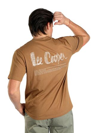 Lee Cooper Yuvarlak Yaka Taba Erkek T-Shirt 242 LCM 242020 ARTAUD TABA