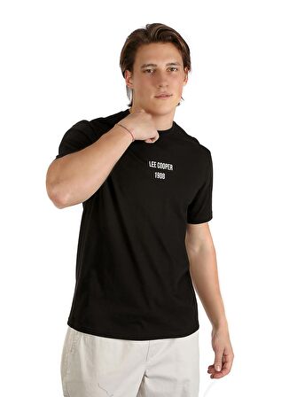 Lee Cooper Yuvarlak Yaka Siyah Erkek T-Shirt 242 LCM 242020 ARTAUD SİYAH