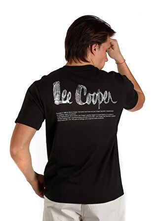Lee Cooper Yuvarlak Yaka Siyah Erkek T-Shirt 242 LCM 242020 ARTAUD SİYAH