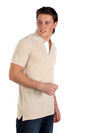 New Jake Erkek Pike Polo Yaka T-Shırt Bej