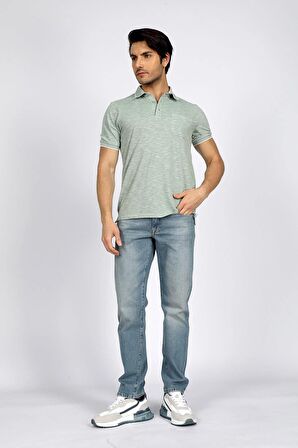 New Jake Erkek Pike Polo Yaka T-Shırt Pastel Yeşili