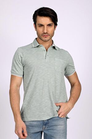 New Jake Erkek Pike Polo Yaka T-Shırt Pastel Yeşili