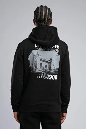 Art Erkek Kapüşonlu Sweatshirt Siyah