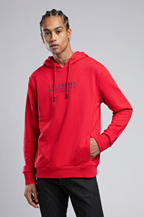 Faust Erkek Kapüşonlu Sweatshirt Kırmızı