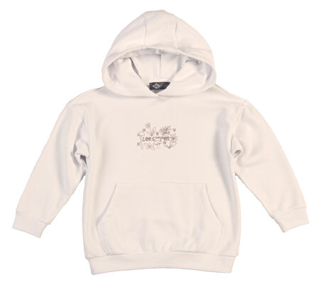 Mush Kız Çocuk Kapüşonlu Sweatshirt Bej