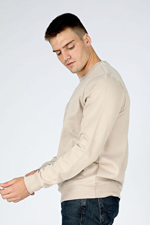 Shawn Erkek O Yaka Sweatshirt Bej