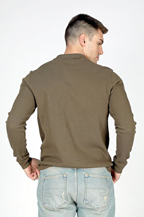 Sirius Erkek Polo Yaka Sweatshirt Olive