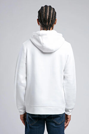 Washington Erkek Kapüşonlu Sweatshirt Beyaz