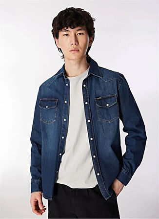 Lee Cooper Slim Fit Erkek Denim Gömlek 251 LCM 141003 WOLKER 2 DENIM