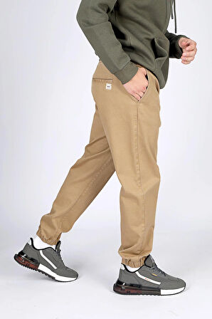 Jogger Erkek Dokuma Pantolon Camel