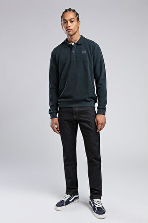 Newblend Erkek Polo Yaka Sweatshirt Lacivert