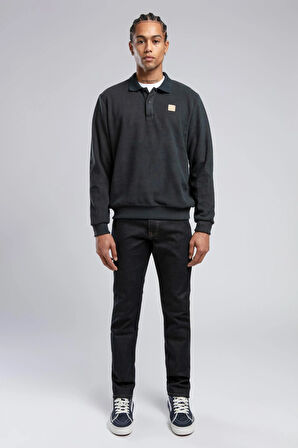 Newblend Erkek Polo Yaka Sweatshirt Kahve-Melanj