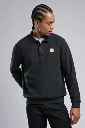 Newblend Erkek Polo Yaka Sweatshirt Kahve-Melanj