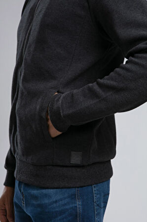 Dreon Erkek Dik Yaka Fermuarlı Sweatshirt Antrasit