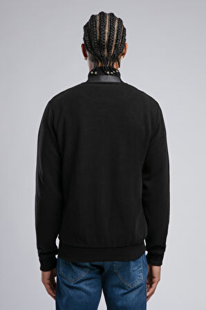 Dreon Erkek Dik Yaka Fermuarlı Sweatshirt Siyah