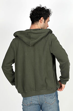 Ruth Erkek Kapüşonlu Fermuarlı Sweatshirt Haki