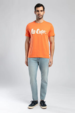 Londonlogo Erkek O Yaka T-Shirt Oranj