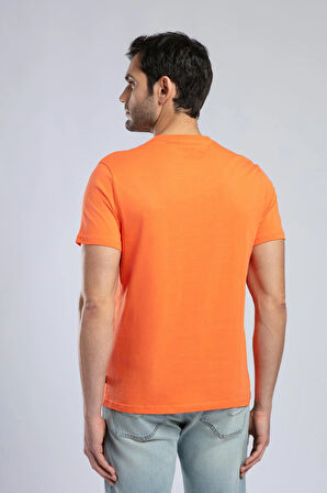 Londonlogo Erkek O Yaka T-Shirt Oranj