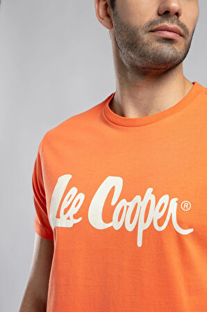 Londonlogo Erkek O Yaka T-Shirt Oranj