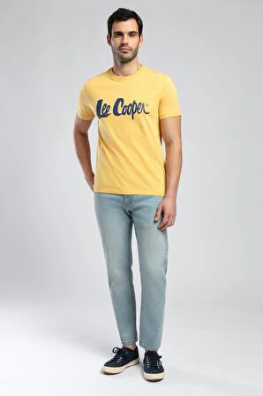 Londonlogo Erkek O Yaka T-Shirt Safran
