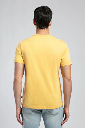Londonlogo Erkek O Yaka T-Shirt Safran