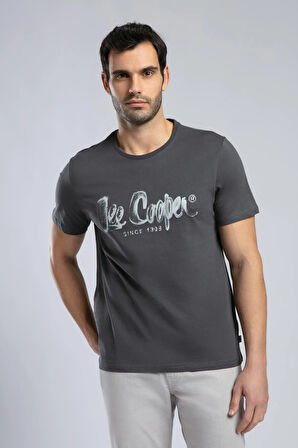 Drawinglogo Erkek O Yaka T-Shirt Antrasit