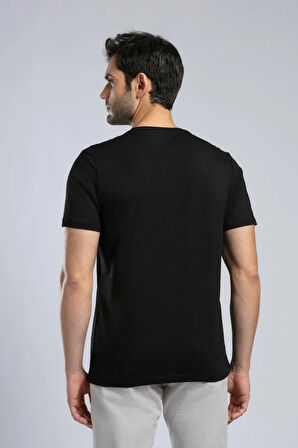 Drawinglogo Erkek O Yaka T-Shirt Siyah
