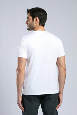 Baselo Erkek O Yaka T-Shirt Beyaz