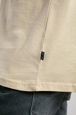 Baselo Erkek O Yaka T-Shirt Bej