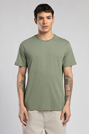 Baselo Erkek O Yaka T-Shirt Haki