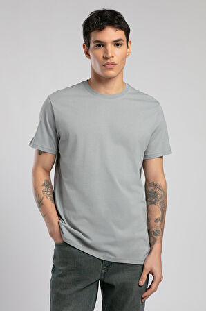 Baselo Erkek O Yaka T-Shirt Gri