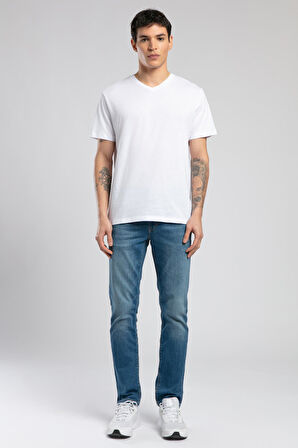 Jonat Erkek V Yaka T-Shirt Beyaz