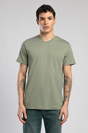 Jonat Erkek V Yaka T-Shirt Haki