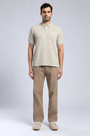 Rolan Erkek Polo Yaka T-Shirt Bej