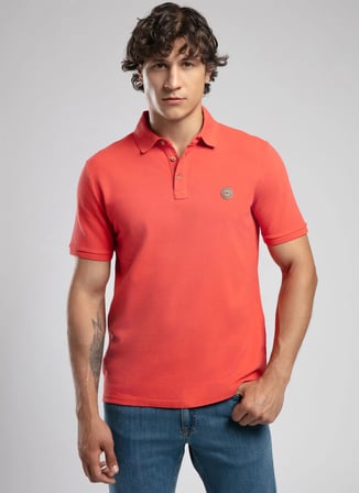 Lee Cooper Turuncu Erkek Regular Fit Logo Baskılı Polo T-Shirt